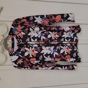 Long sleeve large floral rash guard. UPF 50